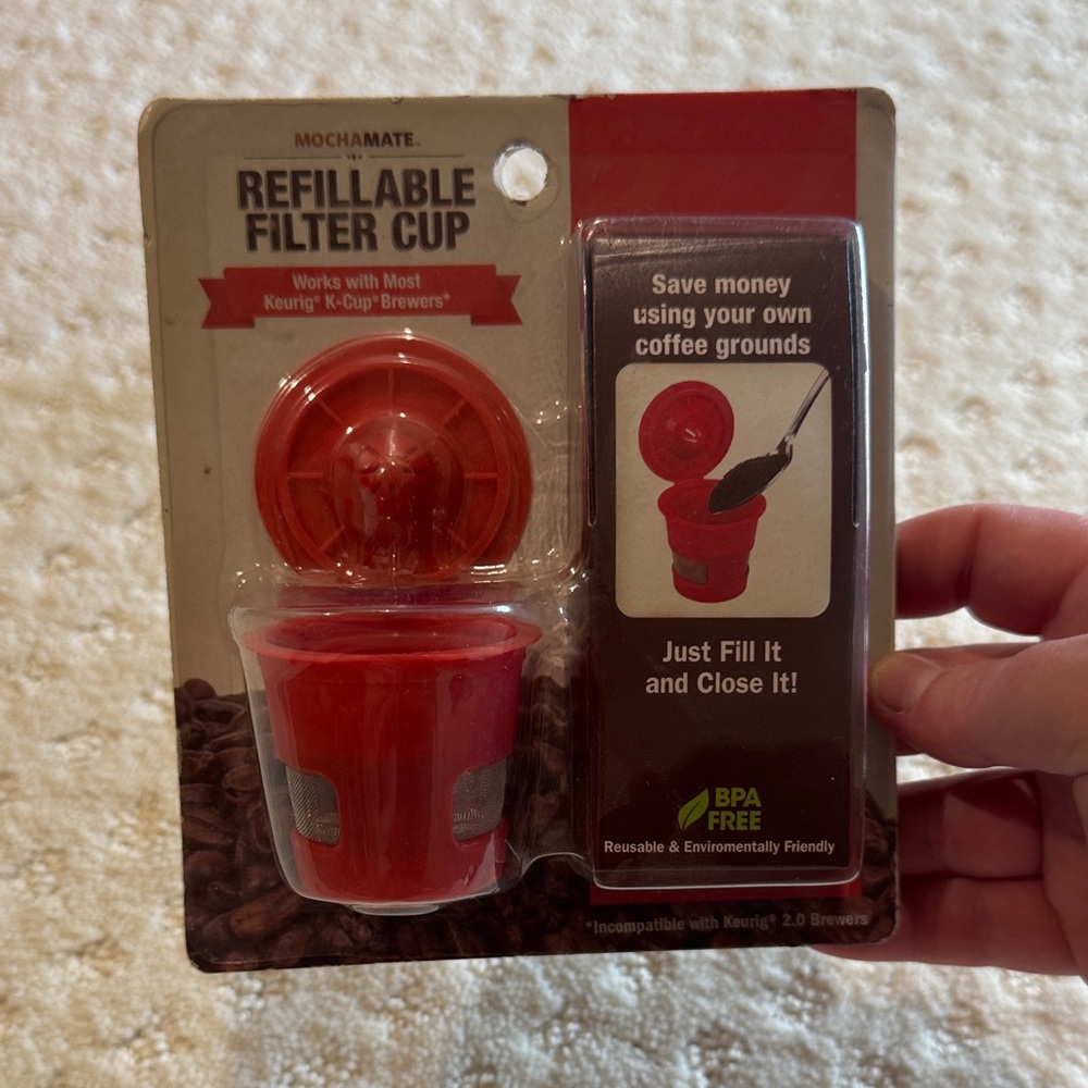 Red Refillable Filter Cup for Keurig Brewers